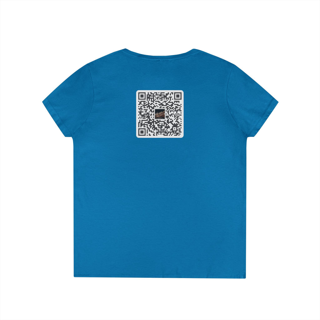 Freakypreneur V-Neck Tee — Women’s Entrepreneur T‑Shirt with Cigar Graphic & QR Code