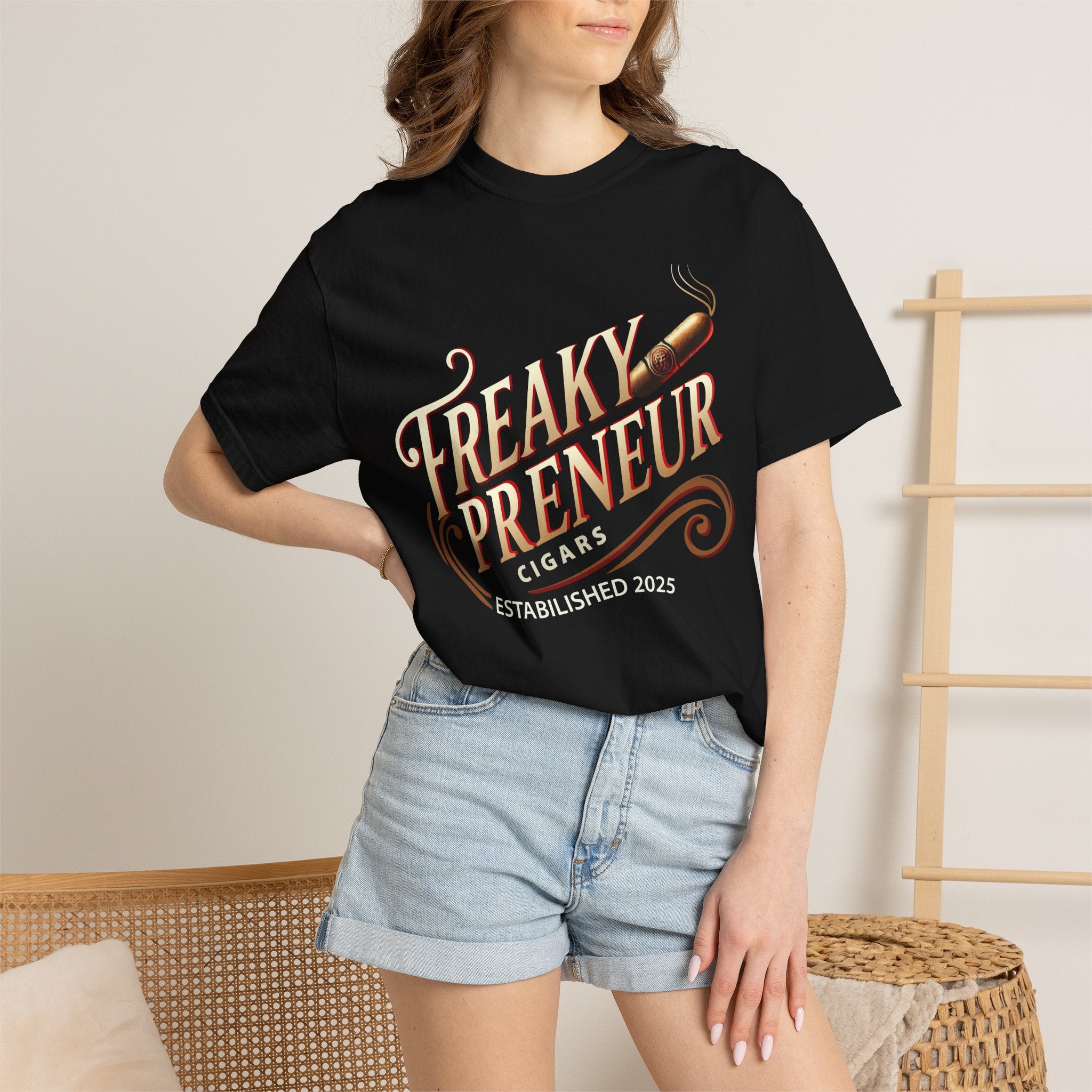 Freakypreneur Graphic T-Shirt — Vintage Cigar Logo with QR Back