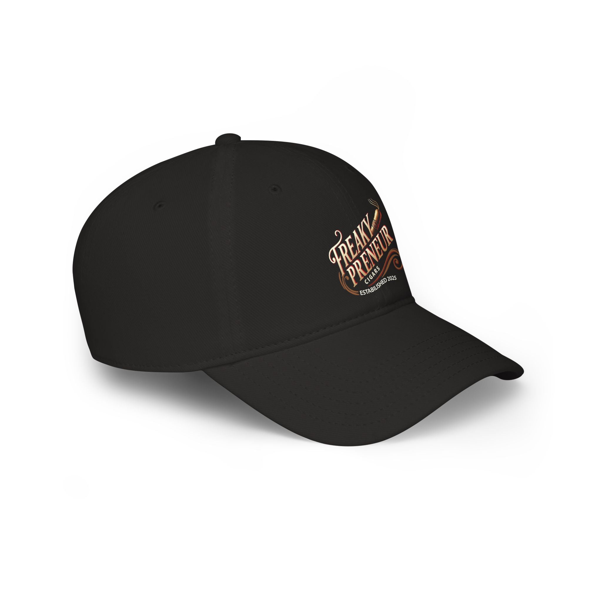 Freakypreneur Cigar Embroidered Baseball Cap — Low Profile Red Hat