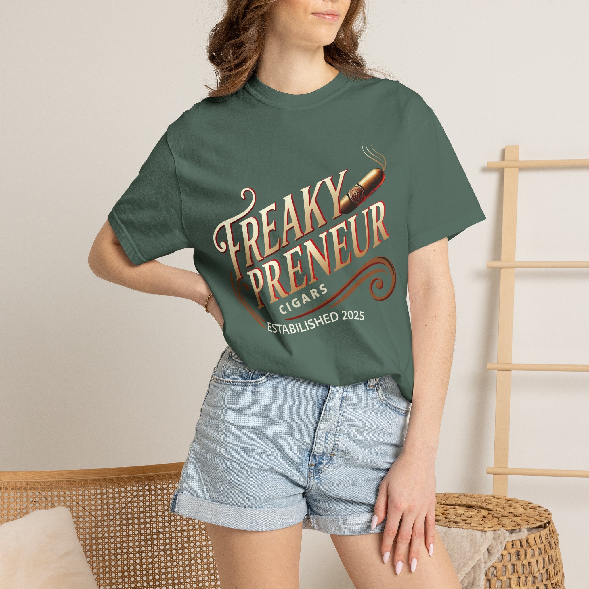 Freakypreneur Graphic T-Shirt — Vintage Cigar Logo with QR Back
