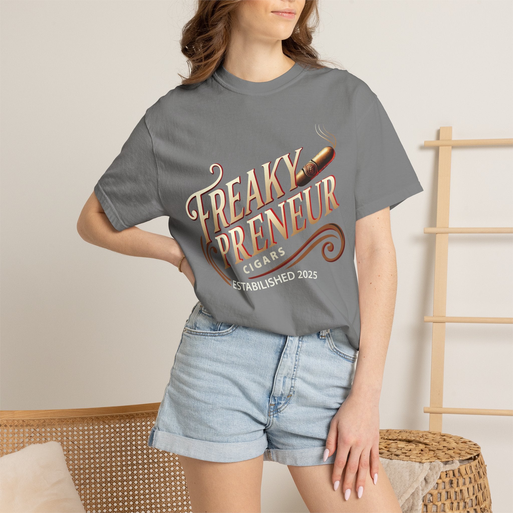 Freakypreneur Graphic T-Shirt — Vintage Cigar Logo with QR Back
