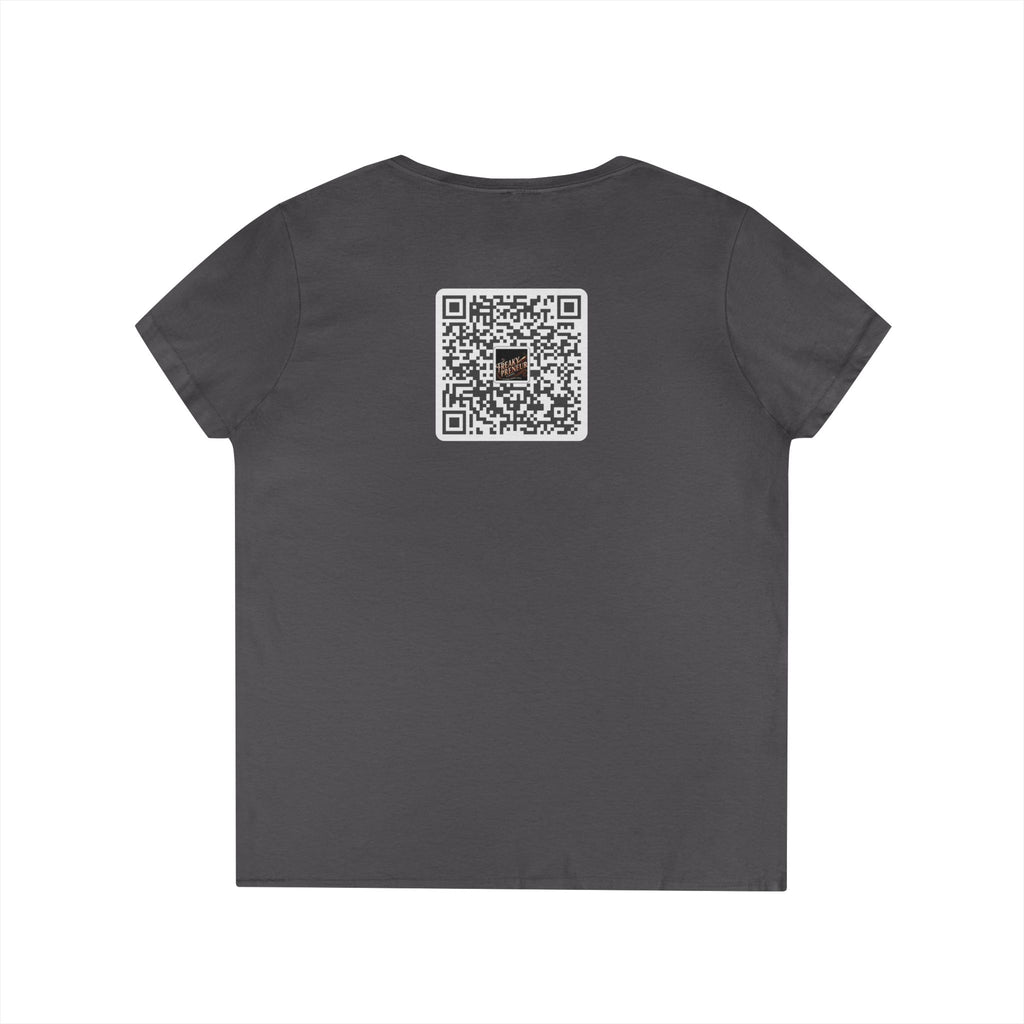 Freakypreneur V-Neck Tee — Women’s Entrepreneur T‑Shirt with Cigar Graphic & QR Code