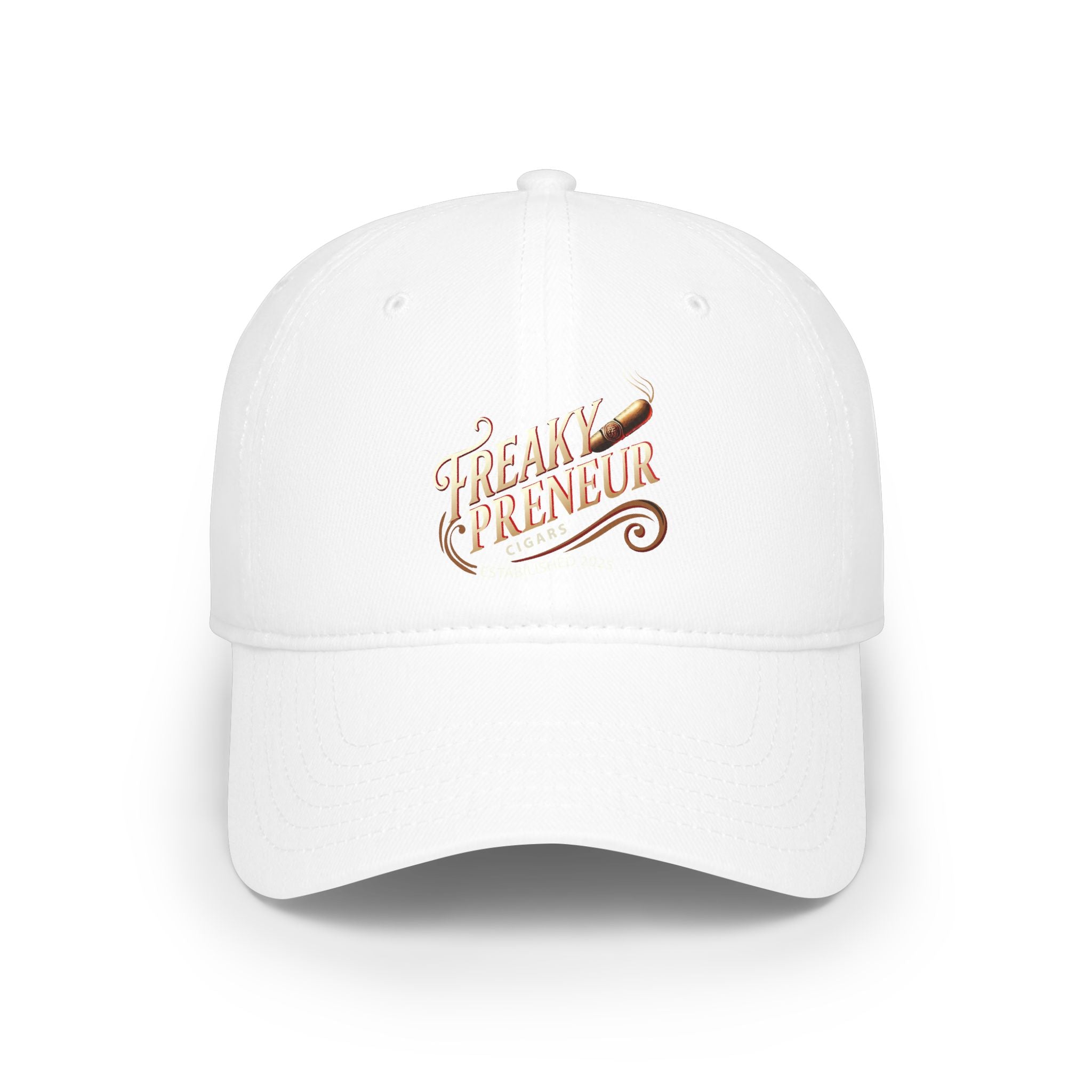 Freakypreneur Cigar Embroidered Baseball Cap — Low Profile Red Hat