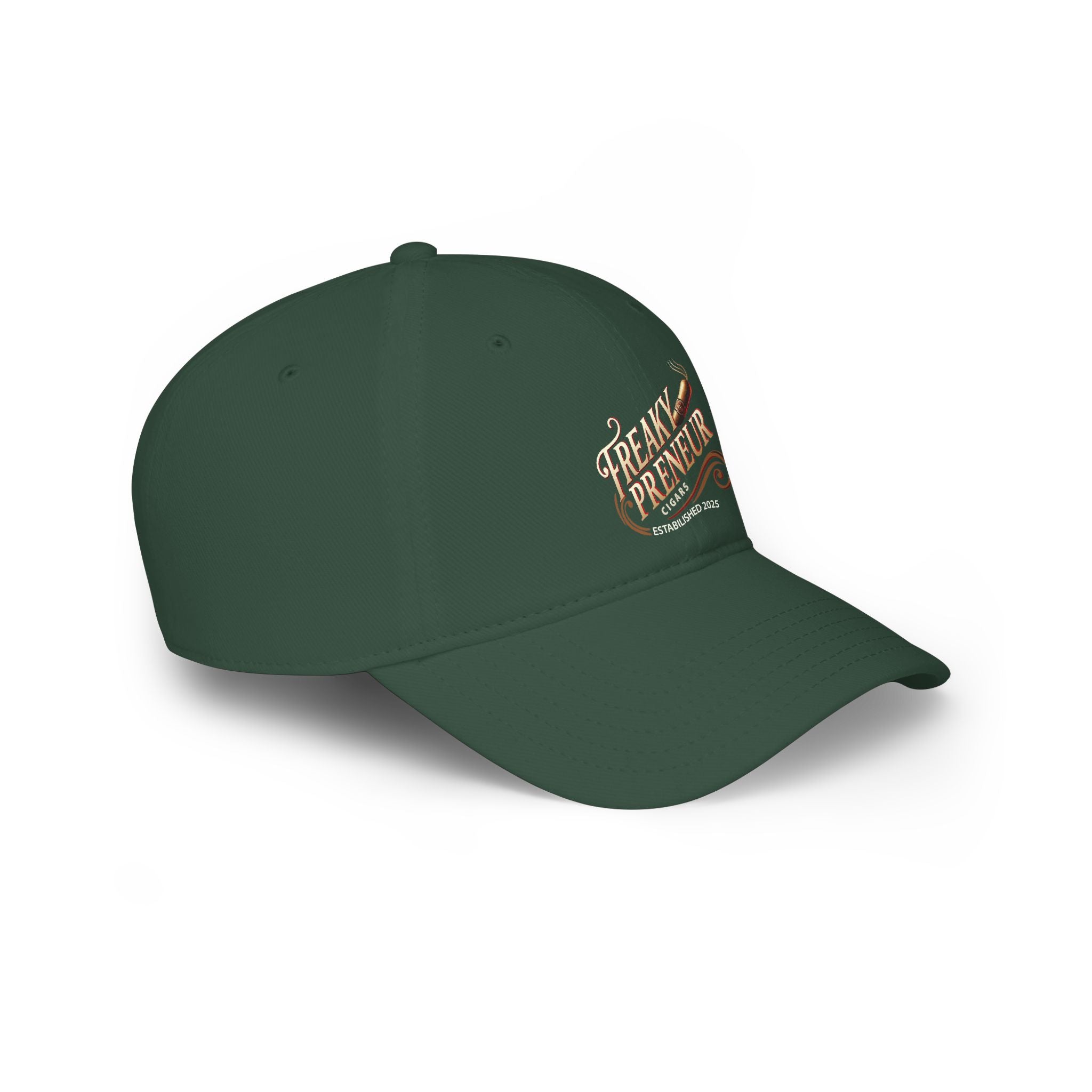 Freakypreneur Cigar Embroidered Baseball Cap — Low Profile Red Hat