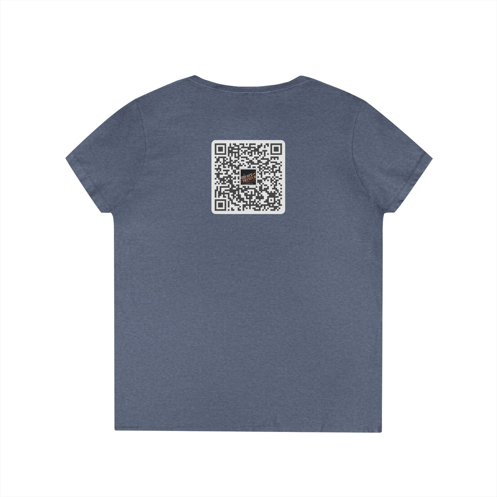 Freakypreneur V-Neck Tee — Women’s Entrepreneur T‑Shirt with Cigar Graphic & QR Code