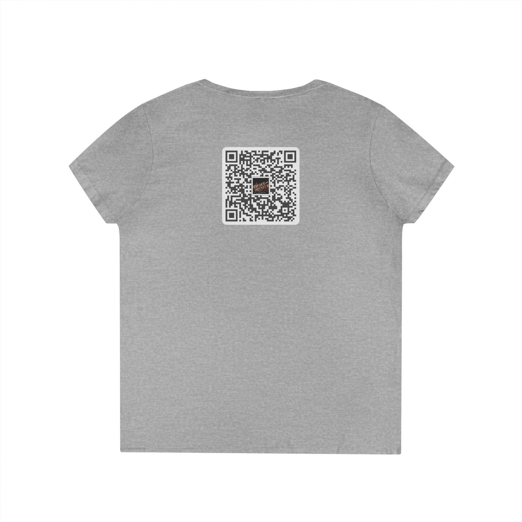 Freakypreneur V-Neck Tee — Women’s Entrepreneur T‑Shirt with Cigar Graphic & QR Code