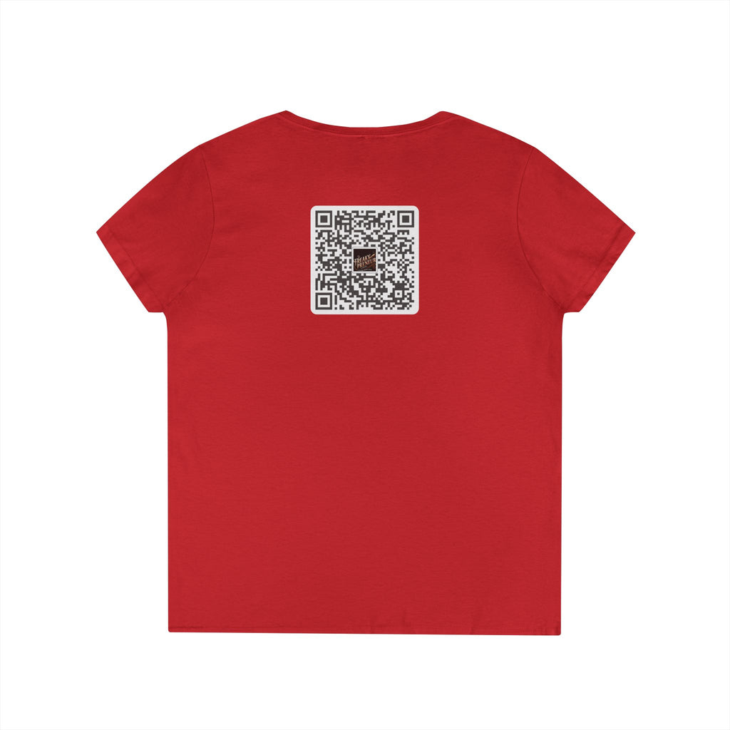 Freakypreneur V-Neck Tee — Women’s Entrepreneur T‑Shirt with Cigar Graphic & QR Code