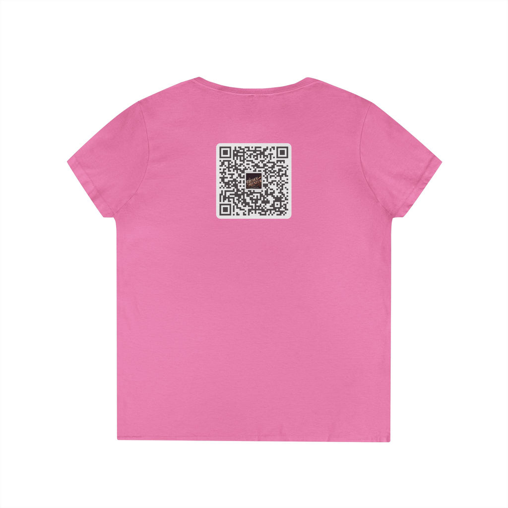 Freakypreneur V-Neck Tee — Women’s Entrepreneur T‑Shirt with Cigar Graphic & QR Code