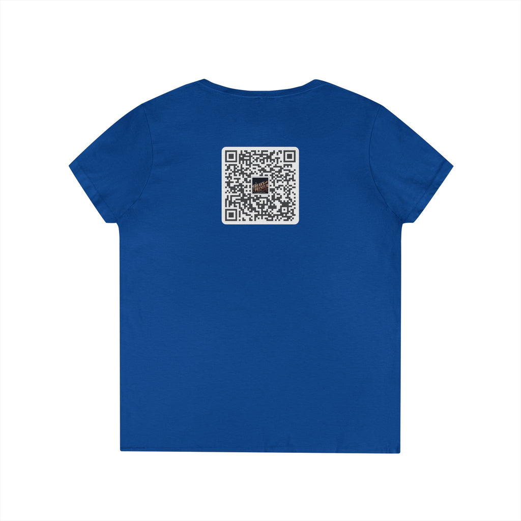 Freakypreneur V-Neck Tee — Women’s Entrepreneur T‑Shirt with Cigar Graphic & QR Code