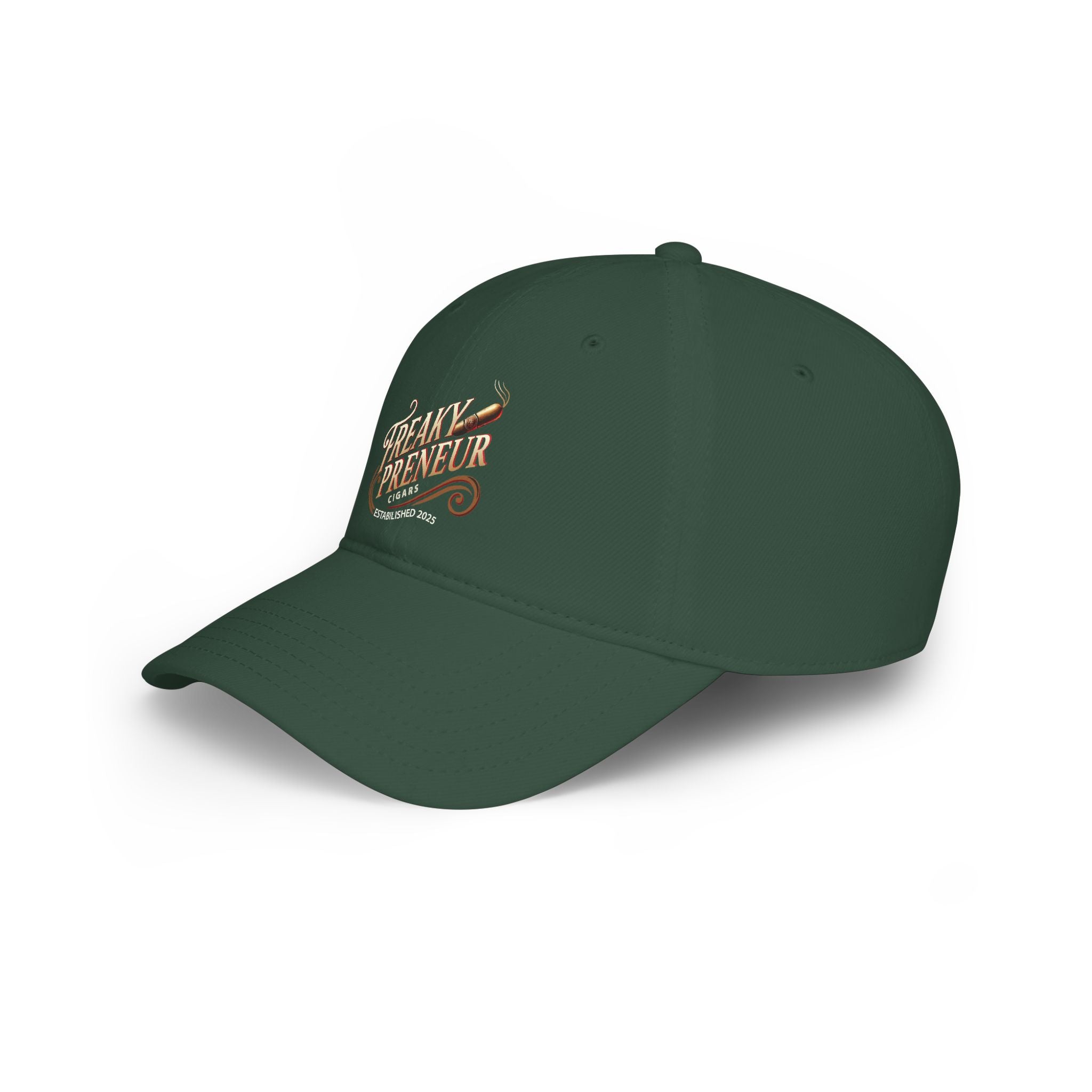 Freakypreneur Cigar Embroidered Baseball Cap — Low Profile Red Hat