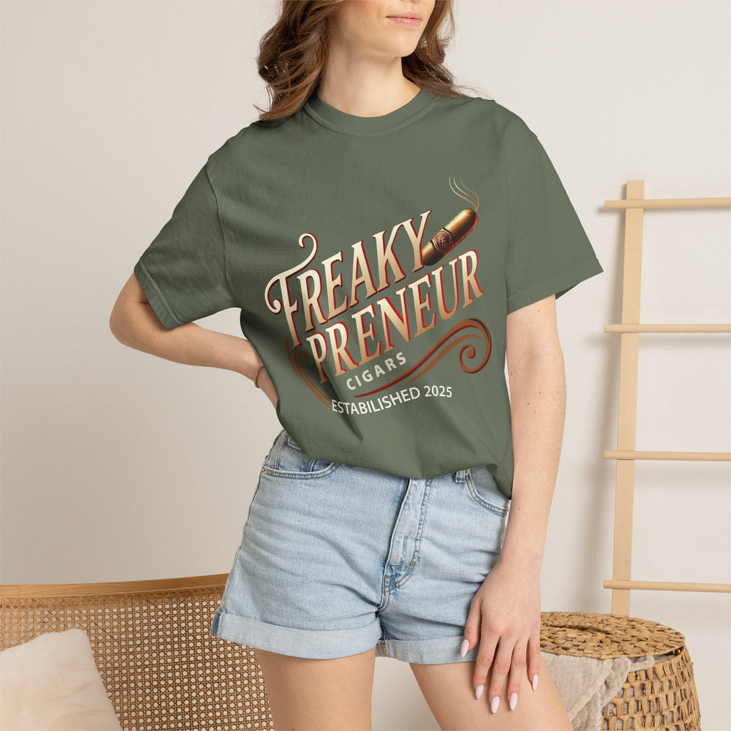 Freakypreneur Graphic T-Shirt — Vintage Cigar Logo with QR Back