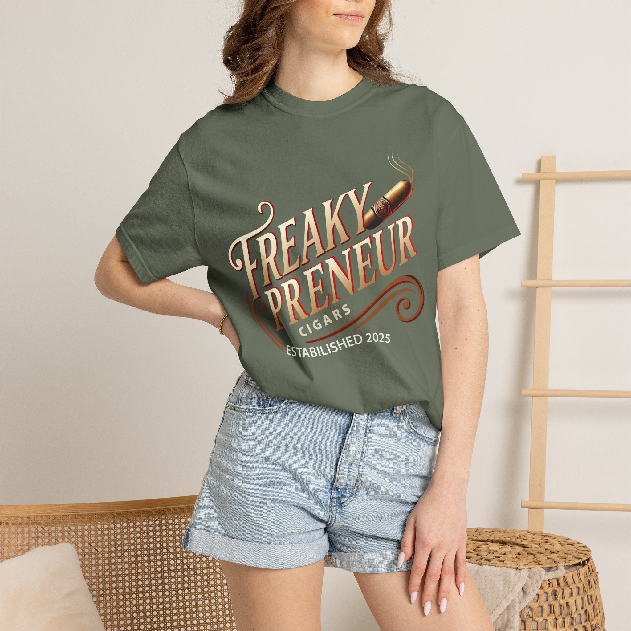 Freakypreneur Graphic T-Shirt — Vintage Cigar Logo with QR Back