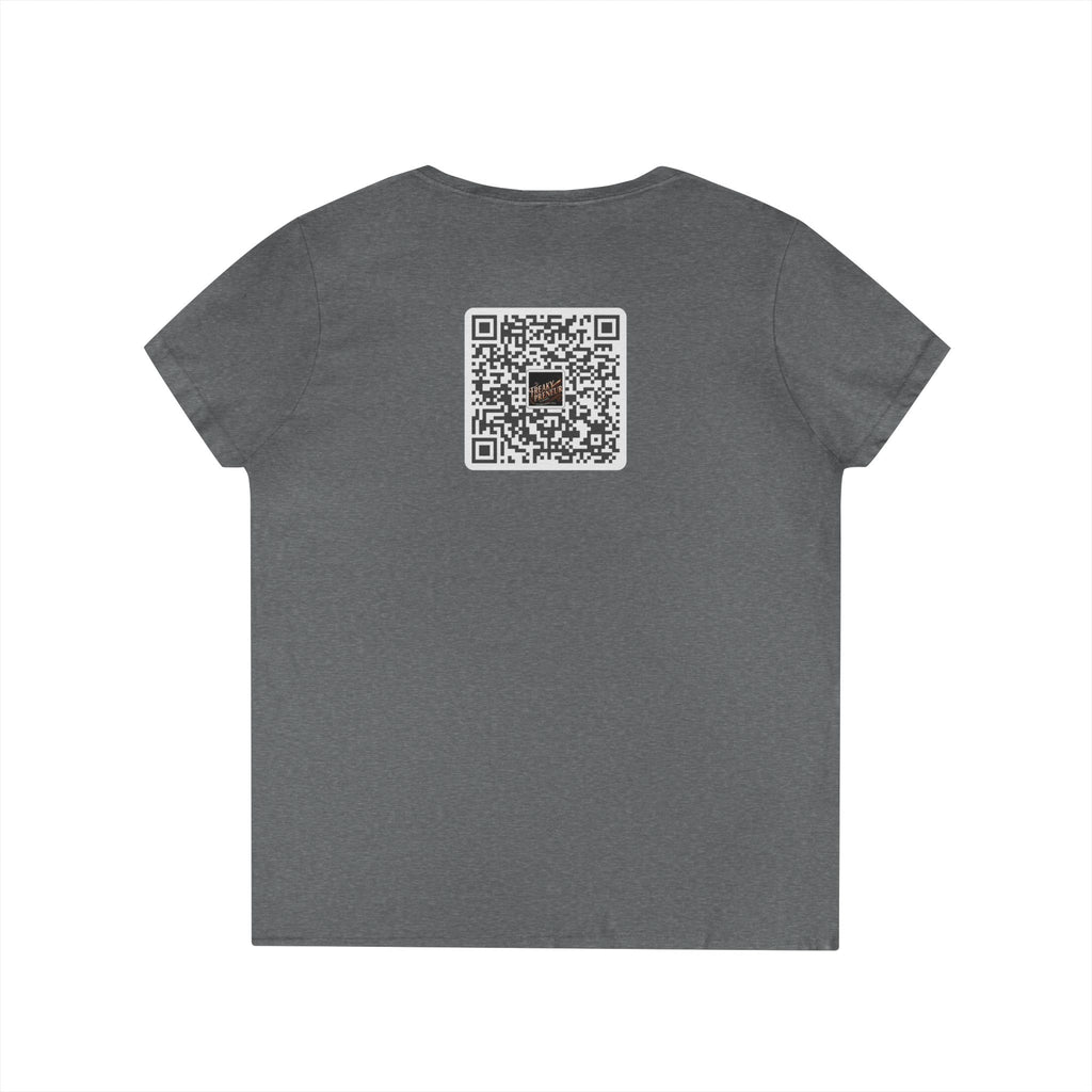 Freakypreneur V-Neck Tee — Women’s Entrepreneur T‑Shirt with Cigar Graphic & QR Code