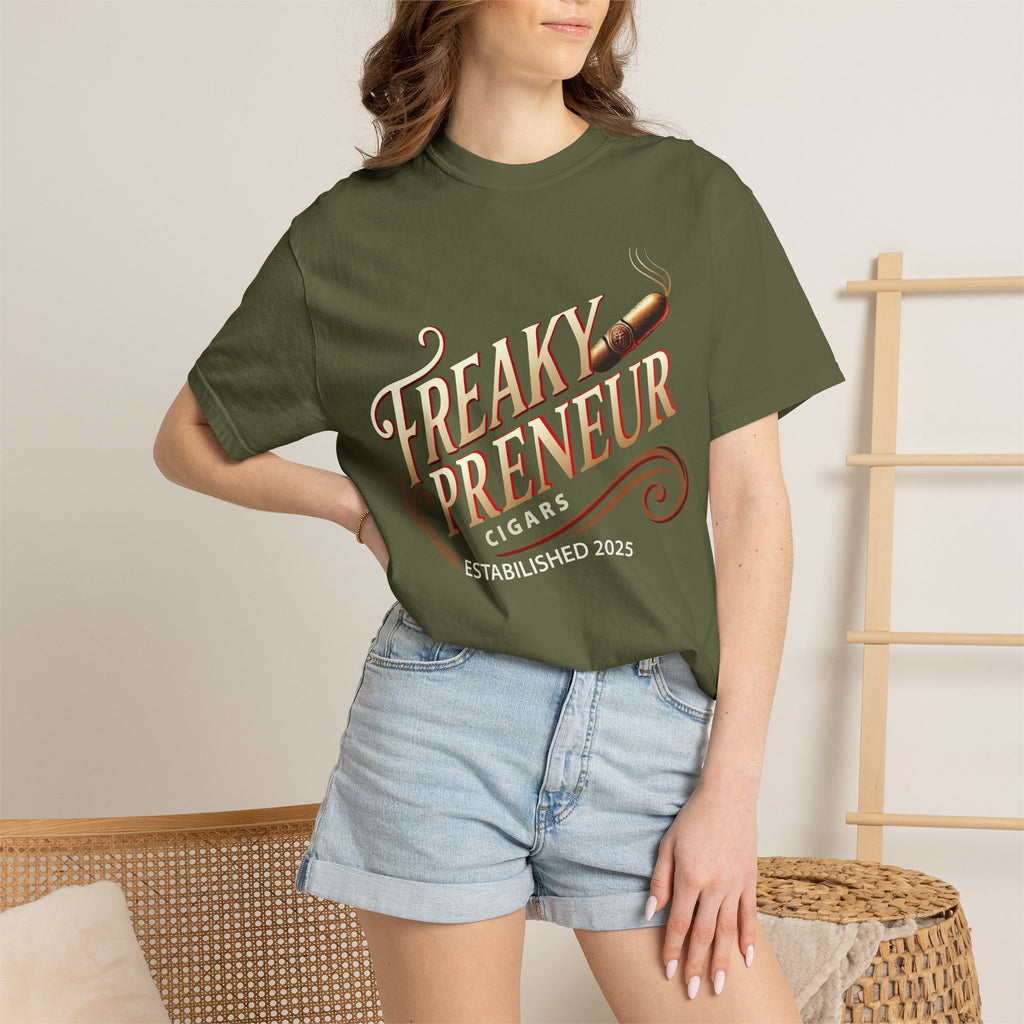 Freakypreneur Graphic T-Shirt — Vintage Cigar Logo with QR Back