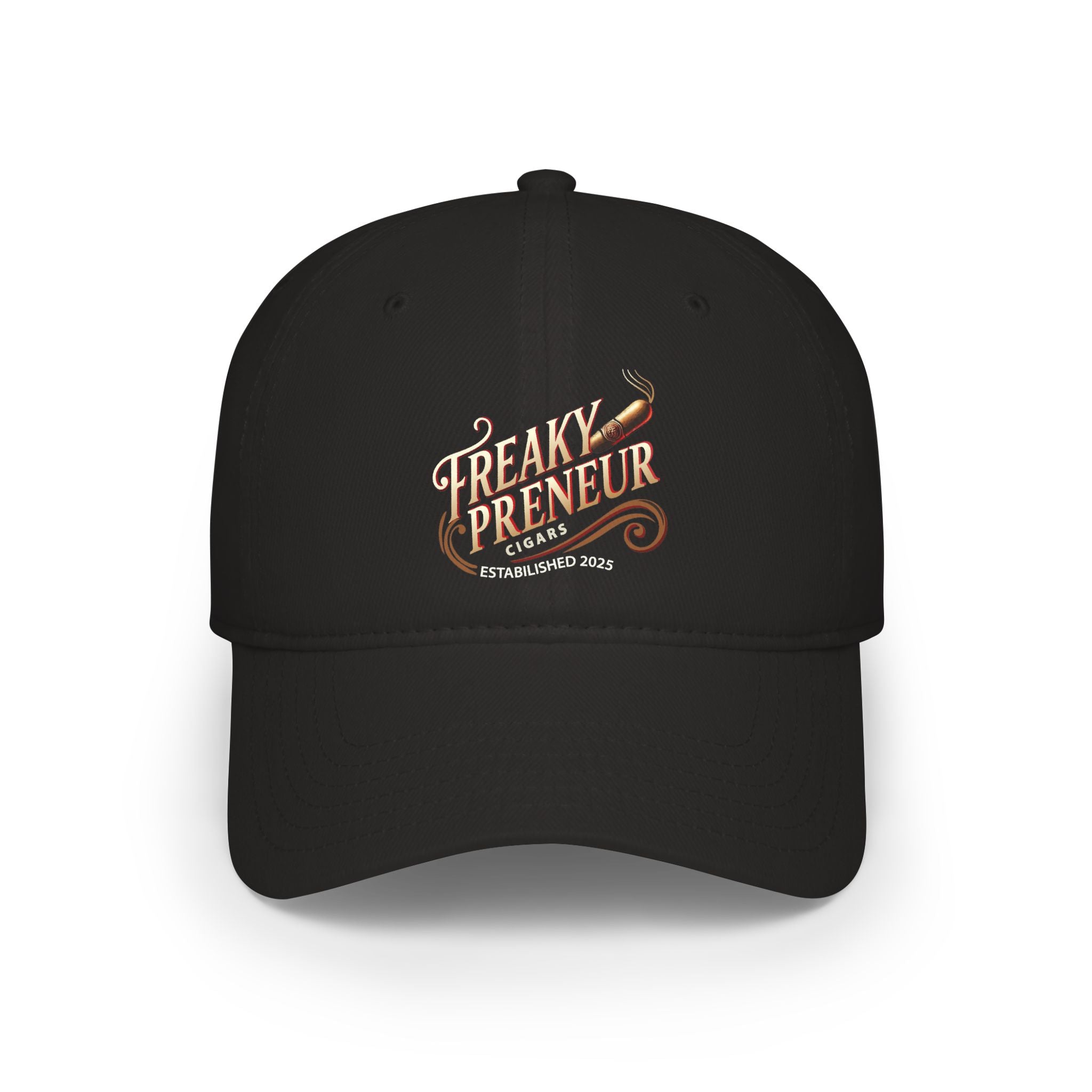 Freakypreneur Cigar Embroidered Baseball Cap — Low Profile Red Hat
