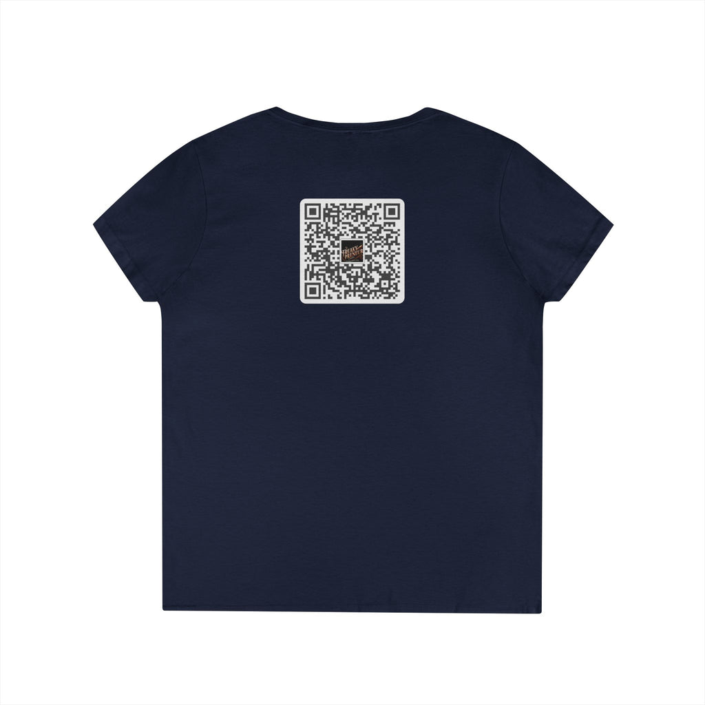Freakypreneur V-Neck Tee — Women’s Entrepreneur T‑Shirt with Cigar Graphic & QR Code