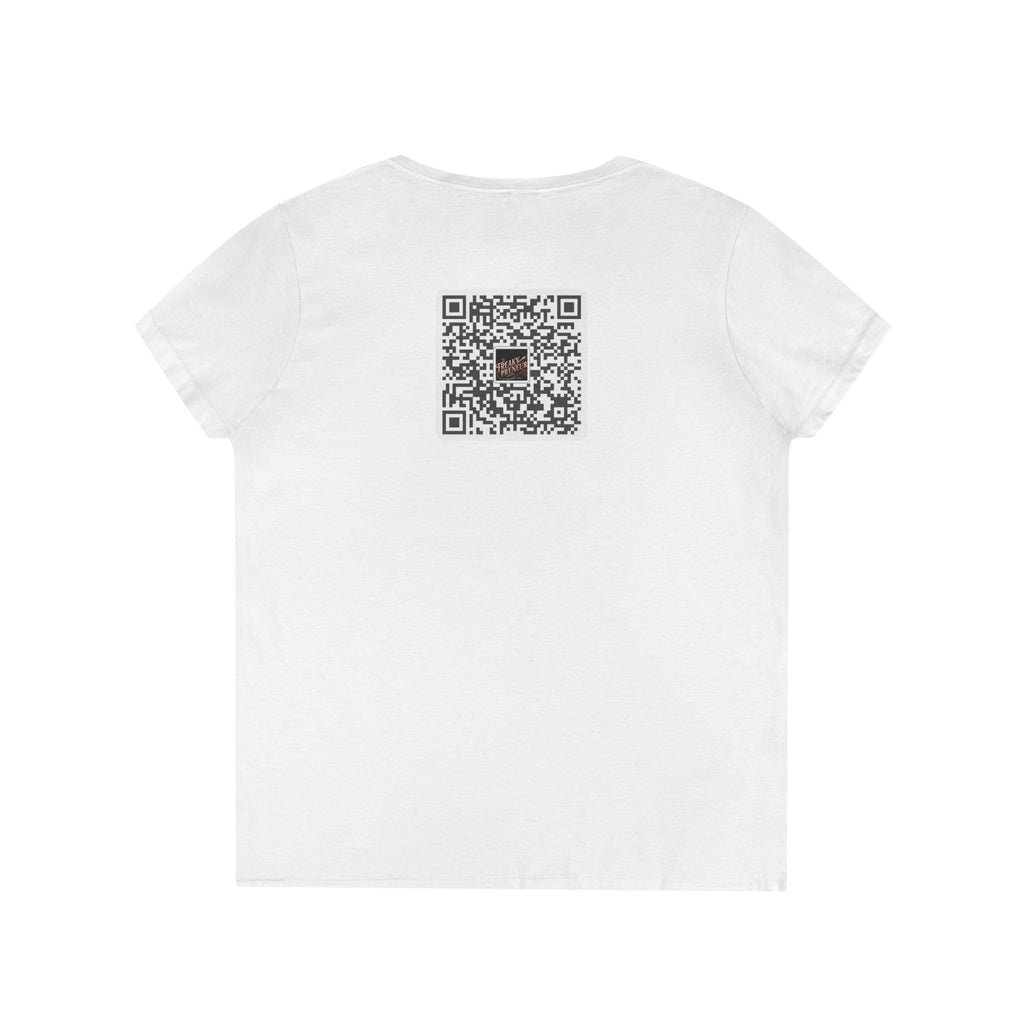Freakypreneur V-Neck Tee — Women’s Entrepreneur T‑Shirt with Cigar Graphic & QR Code