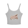 Ladies Spaghetti Tank Top — "FreakyPreNeur" Script Logo Crop with QR Code