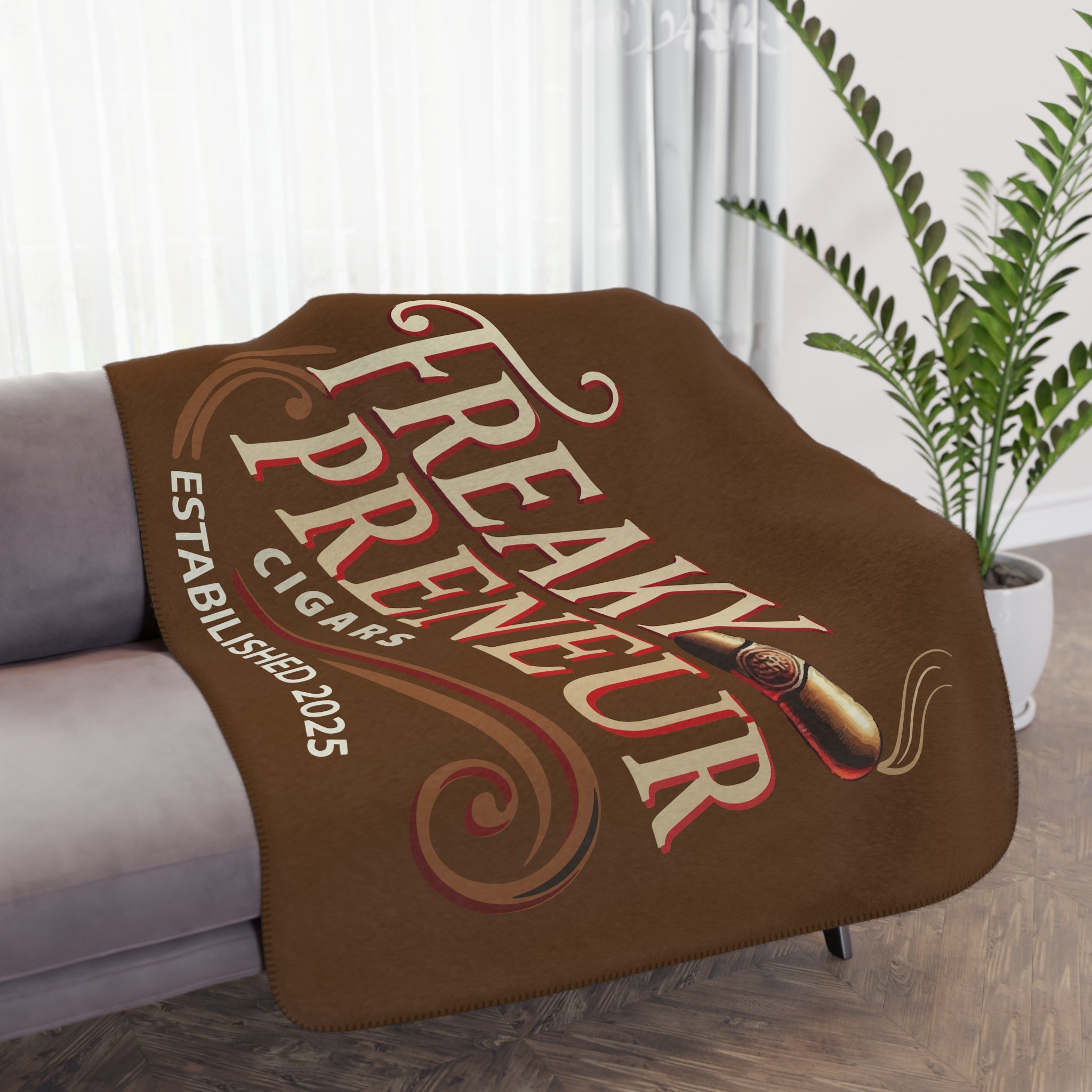 Freakypreneur Cigars Sherpa Blanket - Cozy Throw for Relaxation & Celebrations